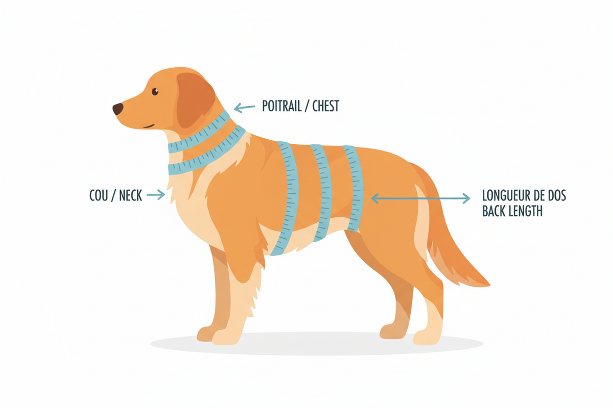 Mesurer son chien : poitrail, cou, longueur de dos