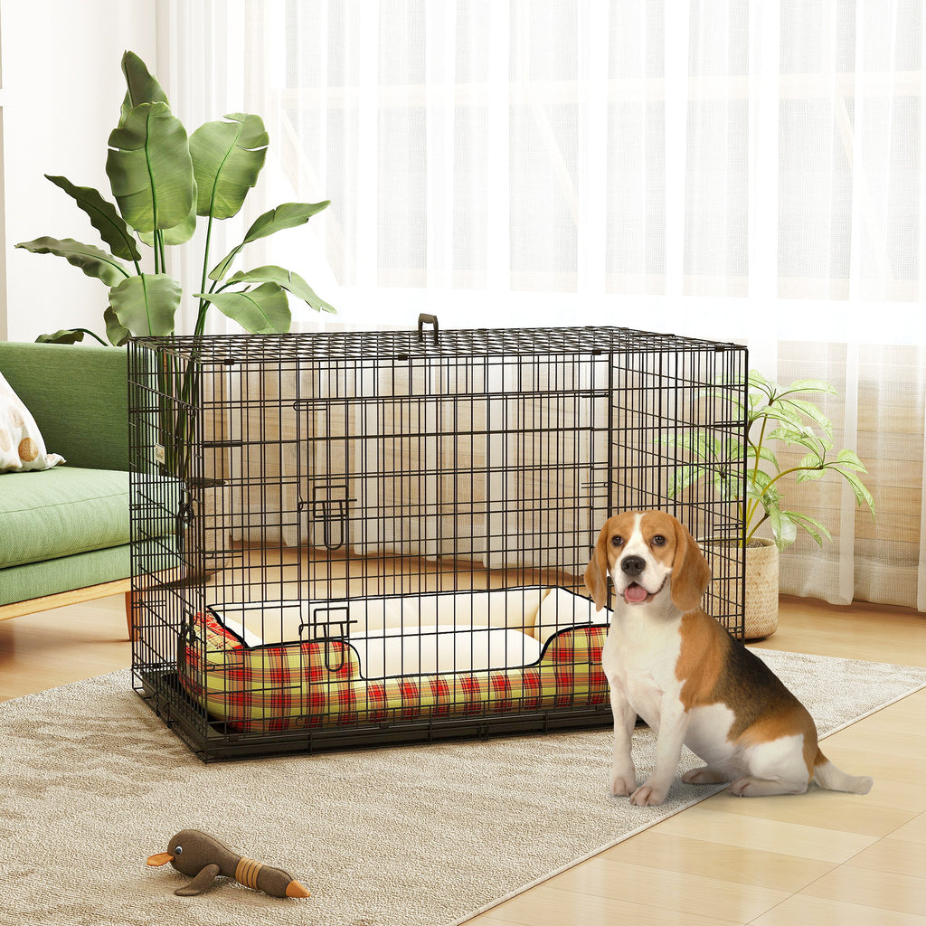 Cage pliante en acier pour chien, 2 portes – cage pour chien | Rundavo