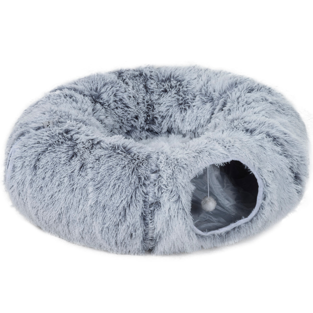Tunnel chat pliable avec lit donut, 90 x 80 cm – jouet pour chat | Rundavo
