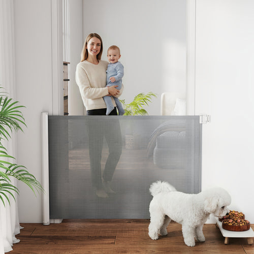 Barrière rétractable pour chien et chat, 115 x 83 cm – barrière pour chien | Rundavo