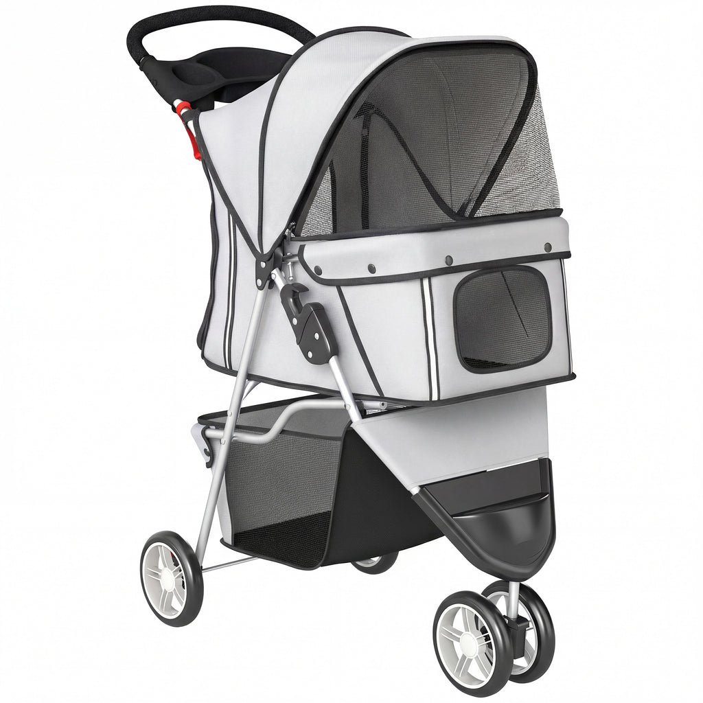 Poussette pliable pour chien, 4 roues et auvent – poussette pour chien | Rundavo