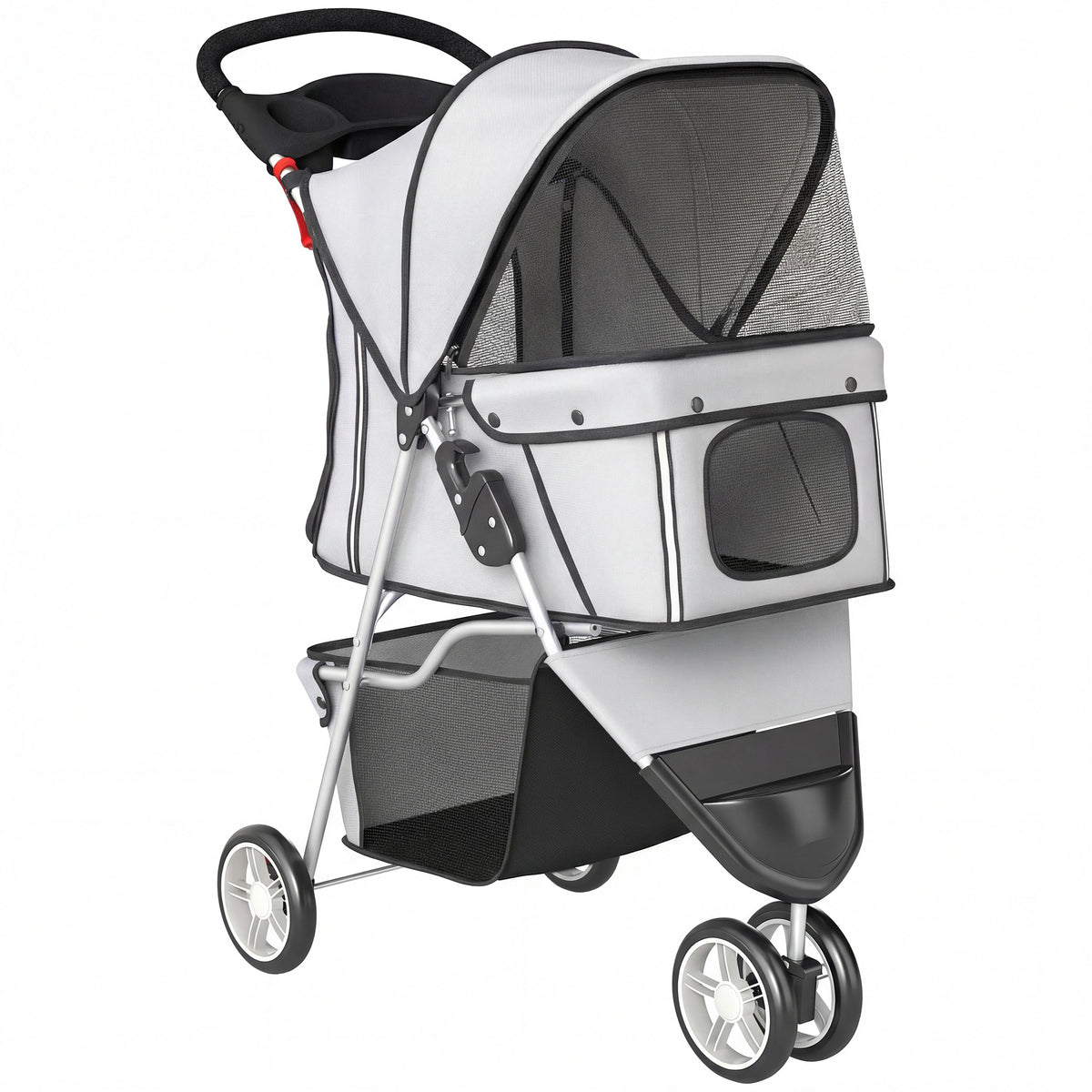 Poussette pliable pour chien, 4 roues et auvent – poussette pour chien | Rundavo