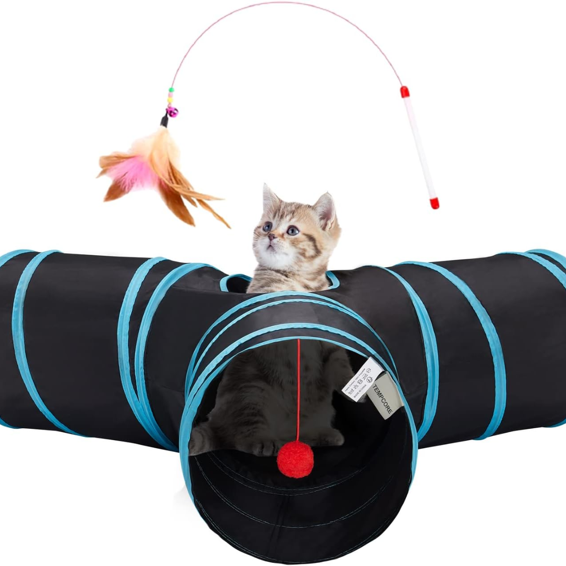 Tunnel de jeu pour chat 3 voies — jeu pour chat | Rundavo