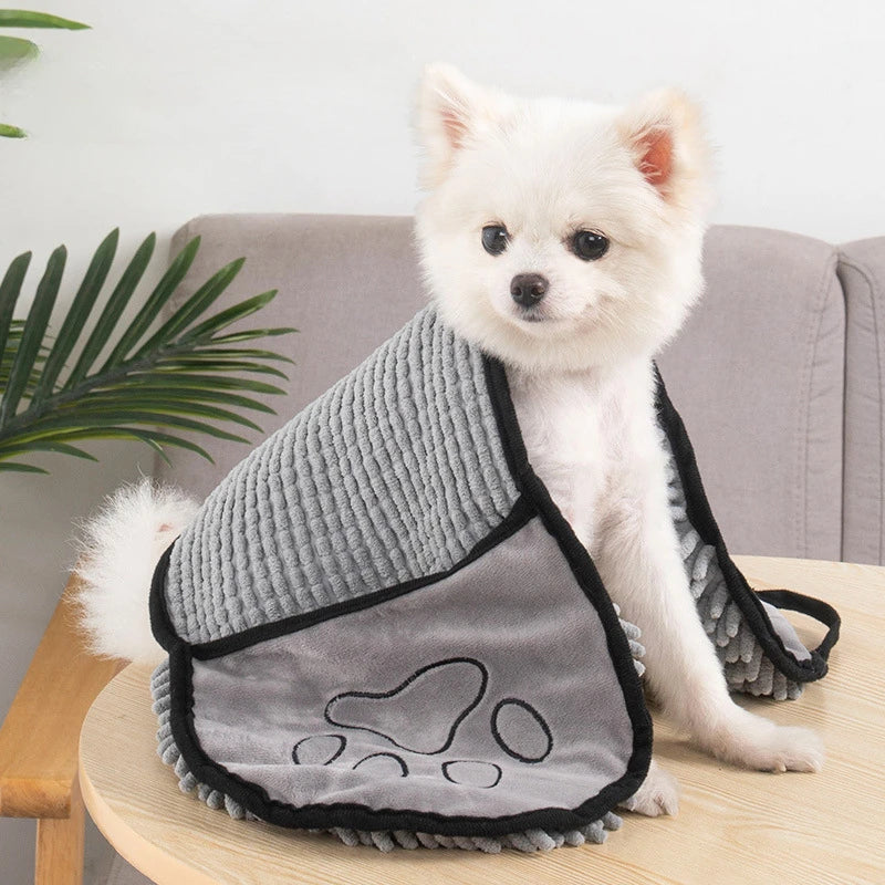 Serviette microfibre chien 100 × 60 cm — accessoire de toilettage | Rundavo