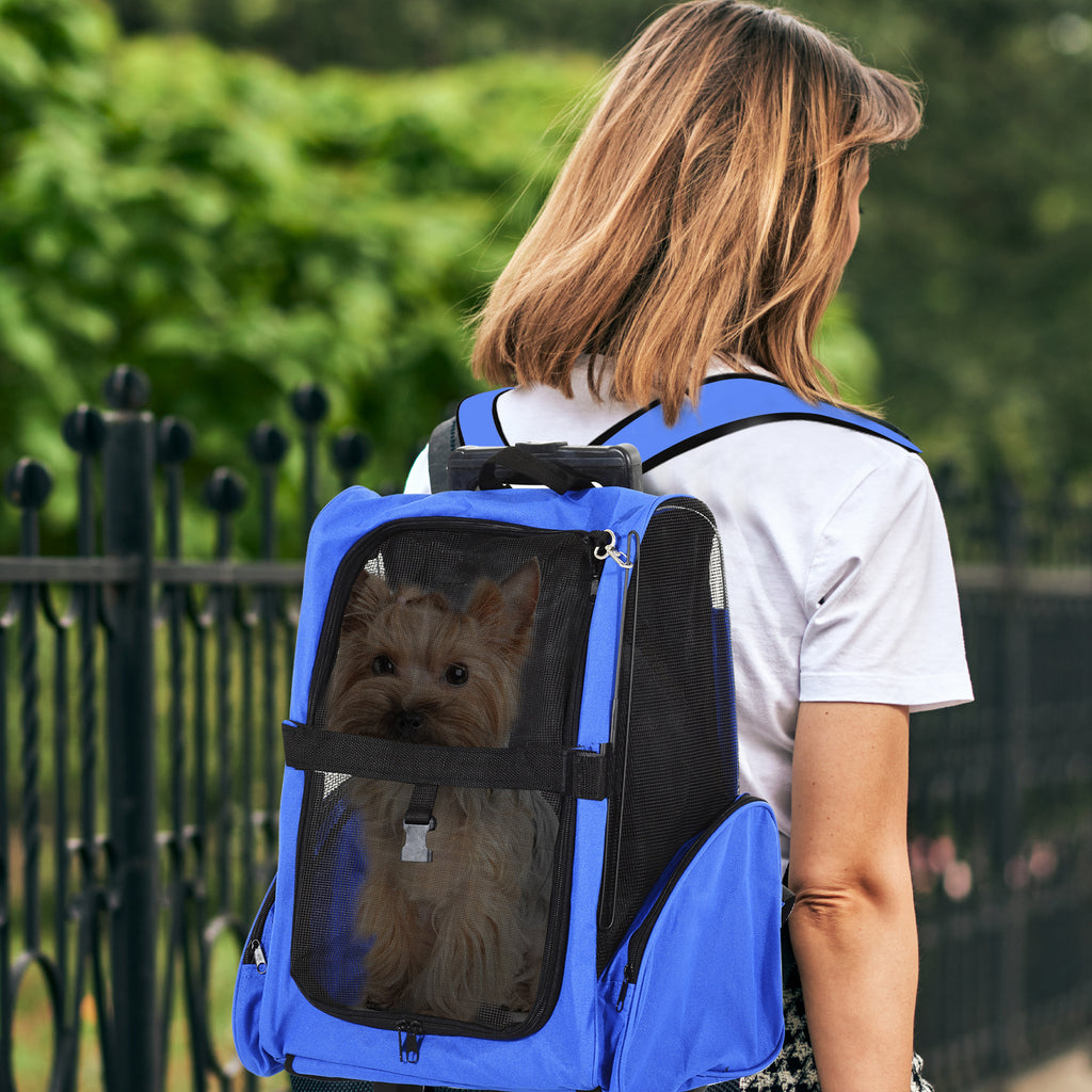Sac de transport 2 en 1 à roulettes et sac à dos – sac de transport pour chien | Rundavo