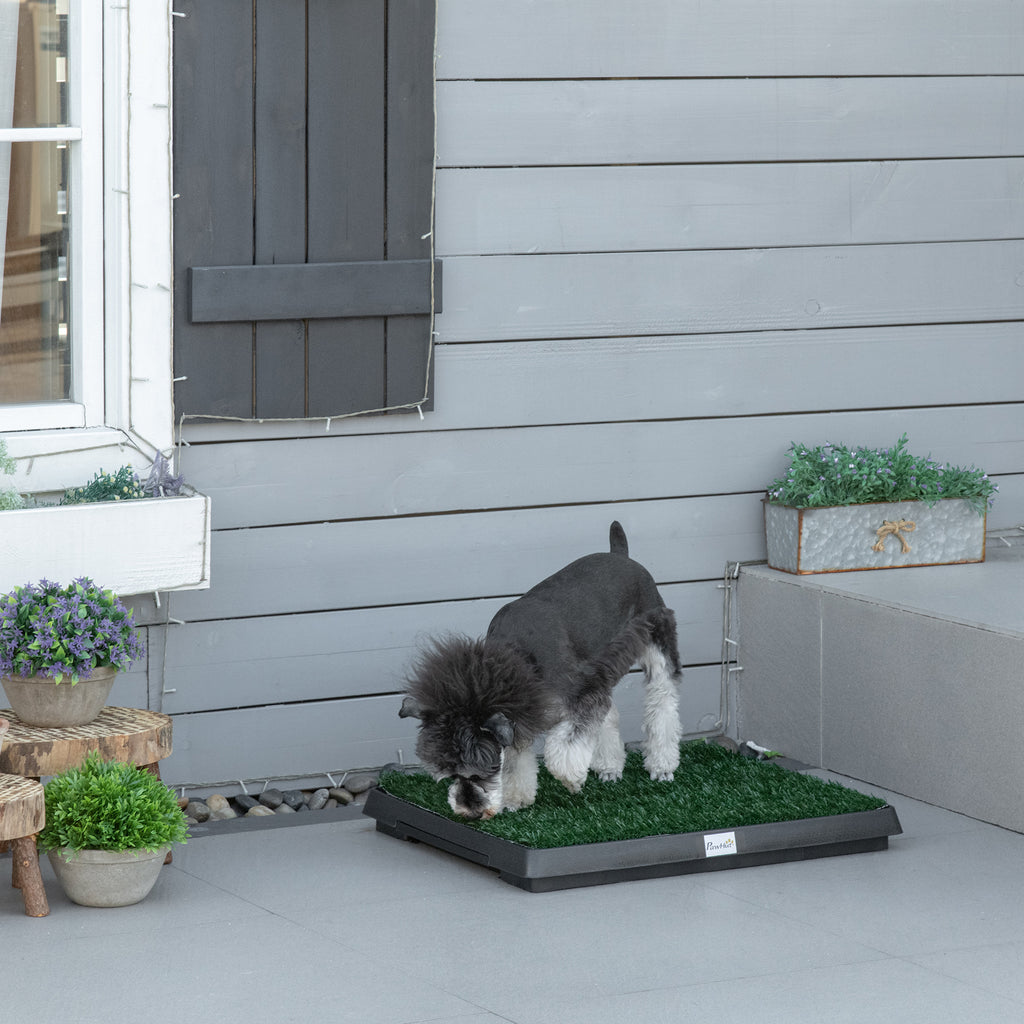 Toilette pour chien gazon synthétique avec tiroir, 63 x 51 cm – toilette pour chien | Rundavo