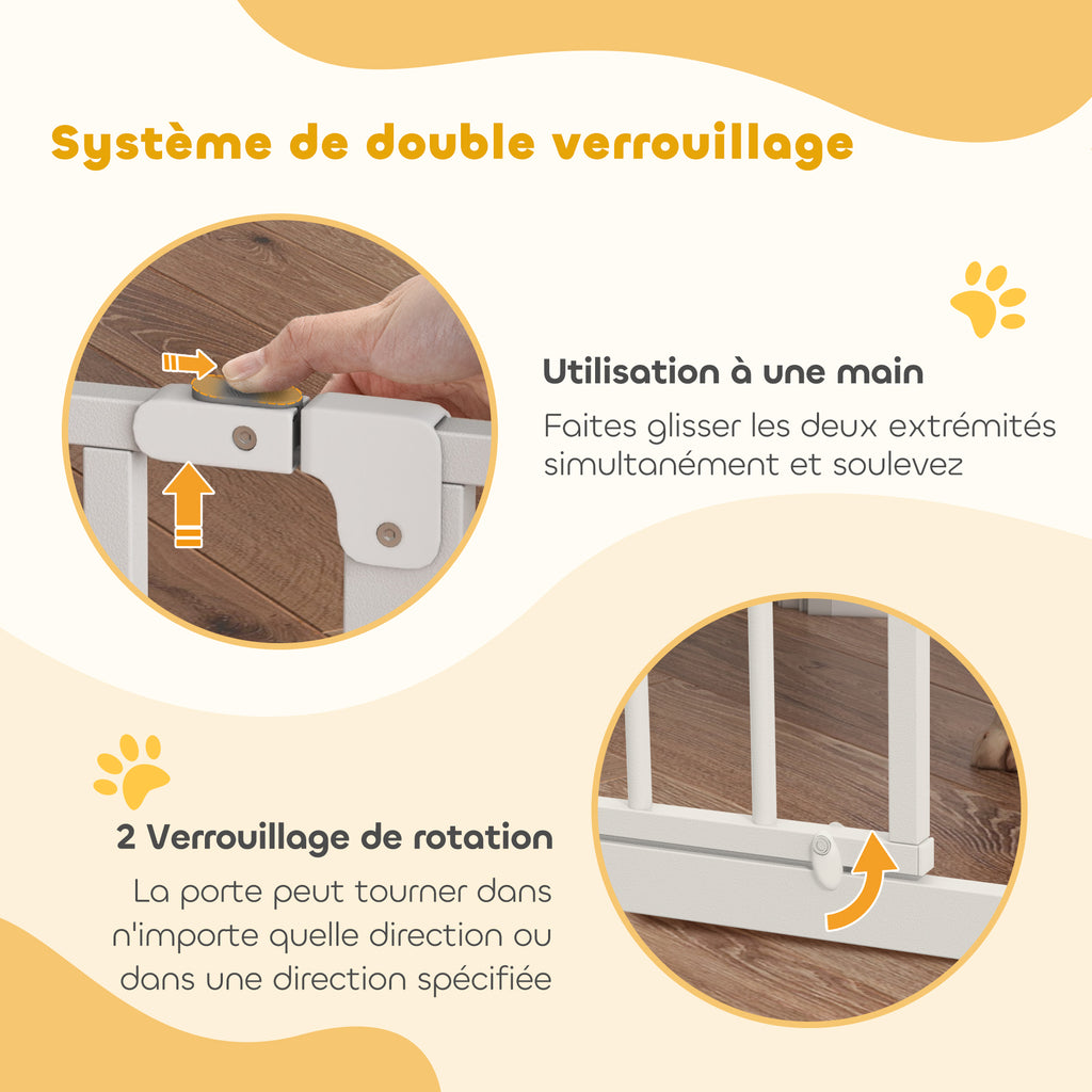 Barrière de sécurité chien à pression, 75-95 cm – barrière pour chien | Rundavo