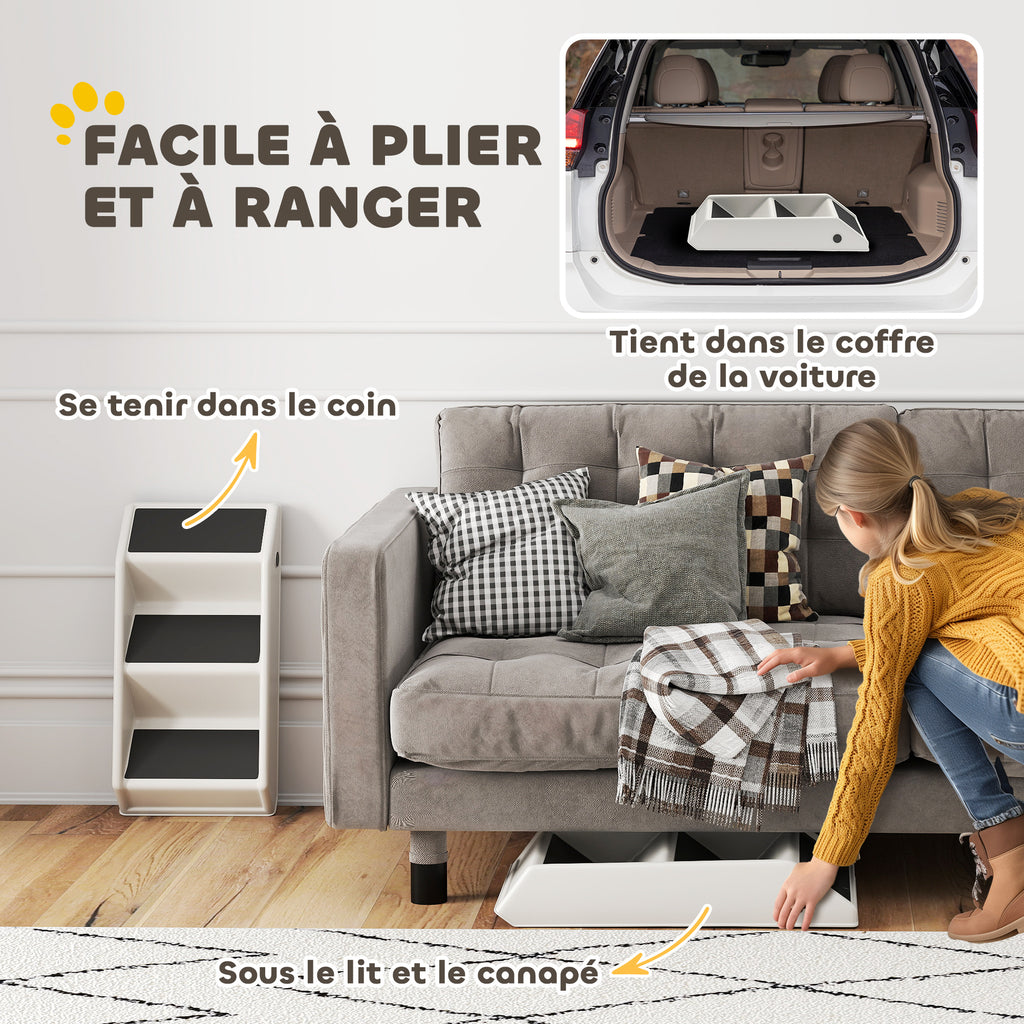 Escalier pliant 3 marches pour chien et chat – escalier pour chien | Rundavo