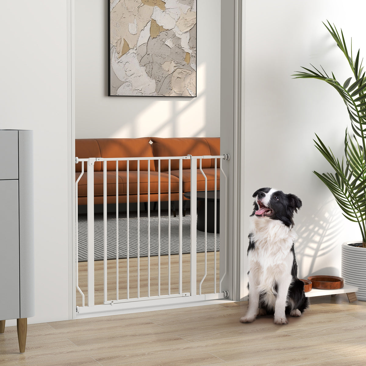 Barrière de sécurité chien à pression, 75-95 cm – barrière pour chien | Rundavo