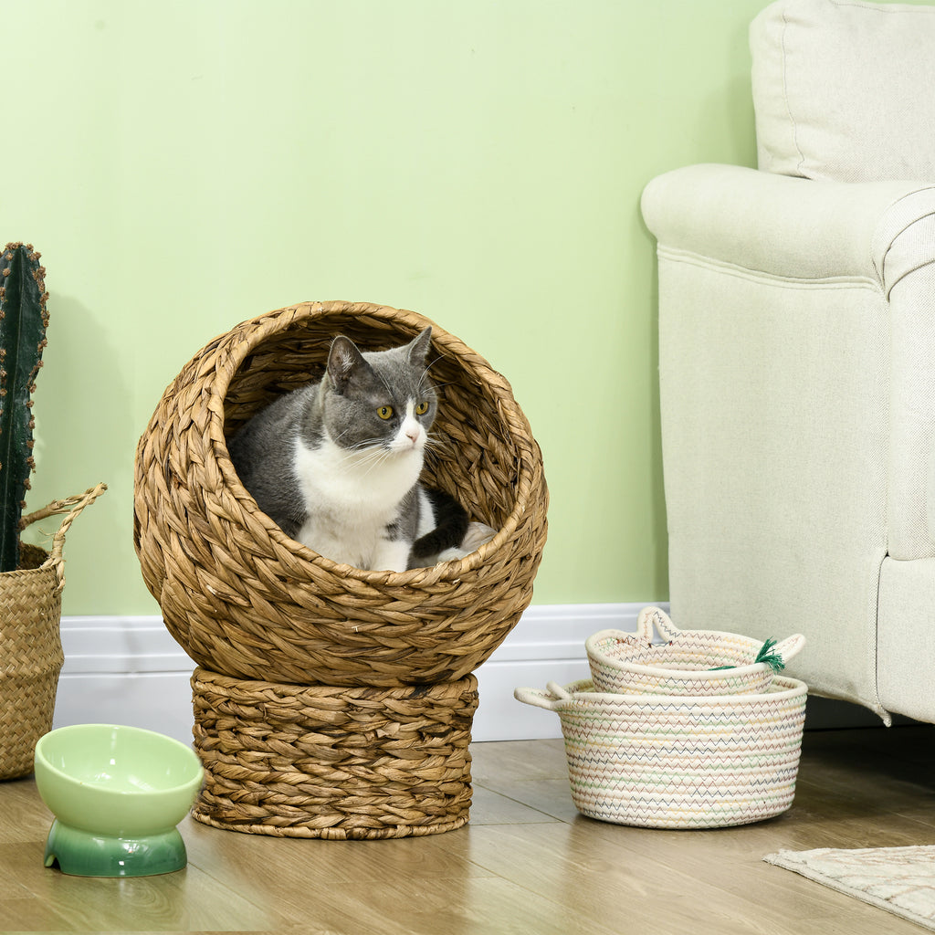 Panier grotte pour chat en feuilles de bananier, 51 cm – couchage pour chat | Rundavo