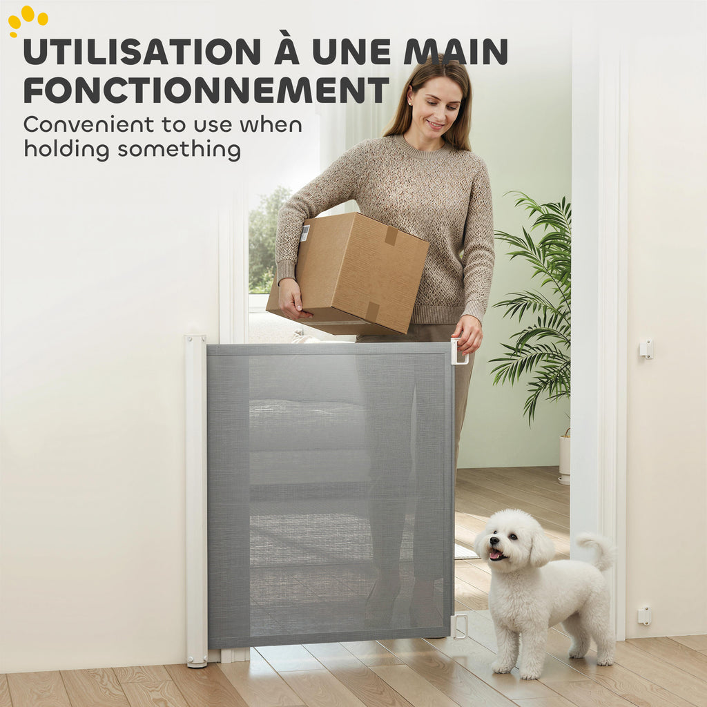 Barrière rétractable pour chien et chat, 115 x 83 cm – barrière pour chien | Rundavo