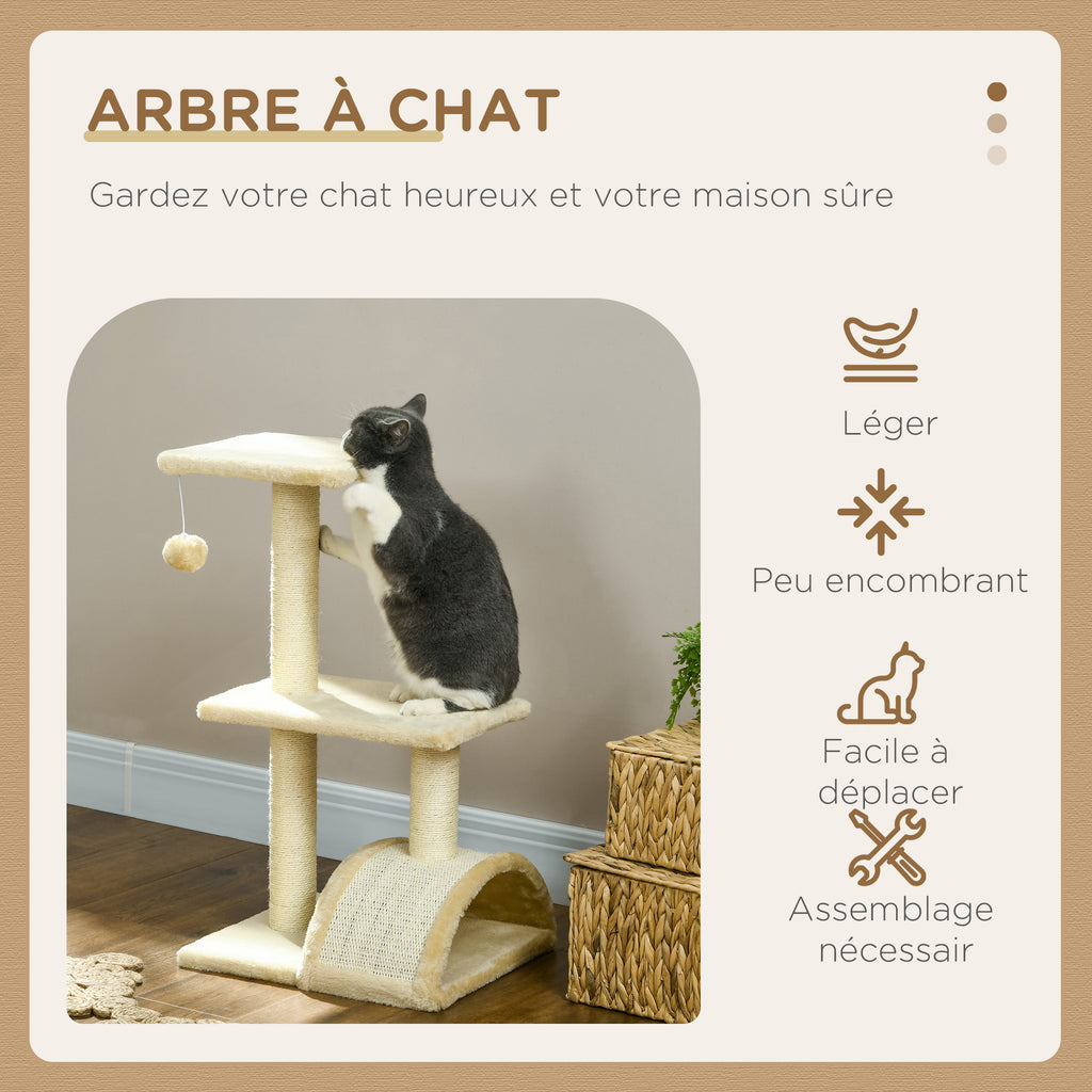 Arbre à chat 72 cm avec griffoir et balle – griffoir pour chat | Rundavo