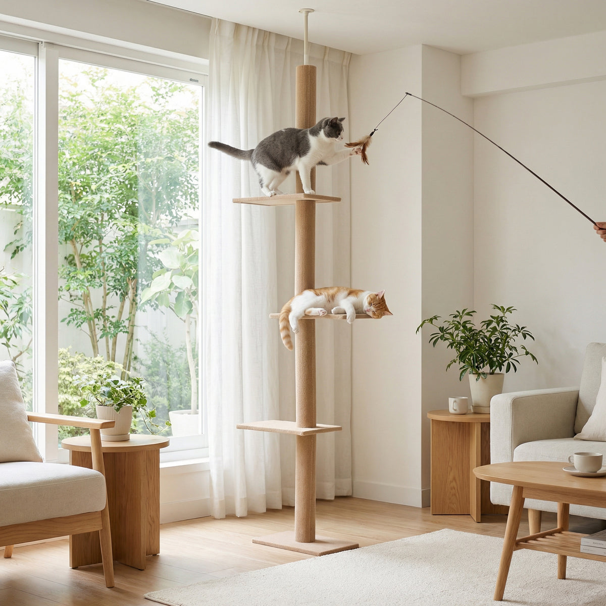Arbre à chat sol-plafond 228-260 cm, 4 niveaux – arbre à chat | Rundavo