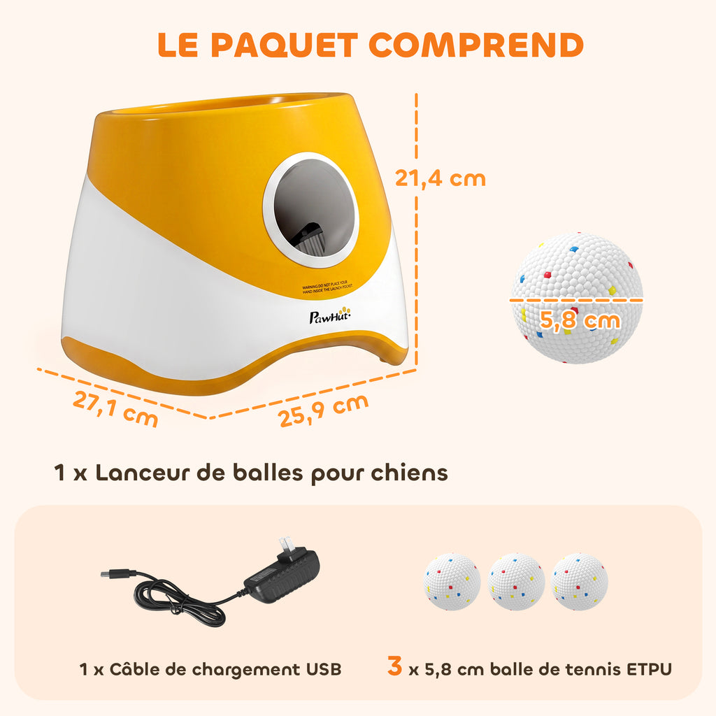 Lanceur de balles automatique pour chien, 3 balles – jouet pour chien | Rundavo
