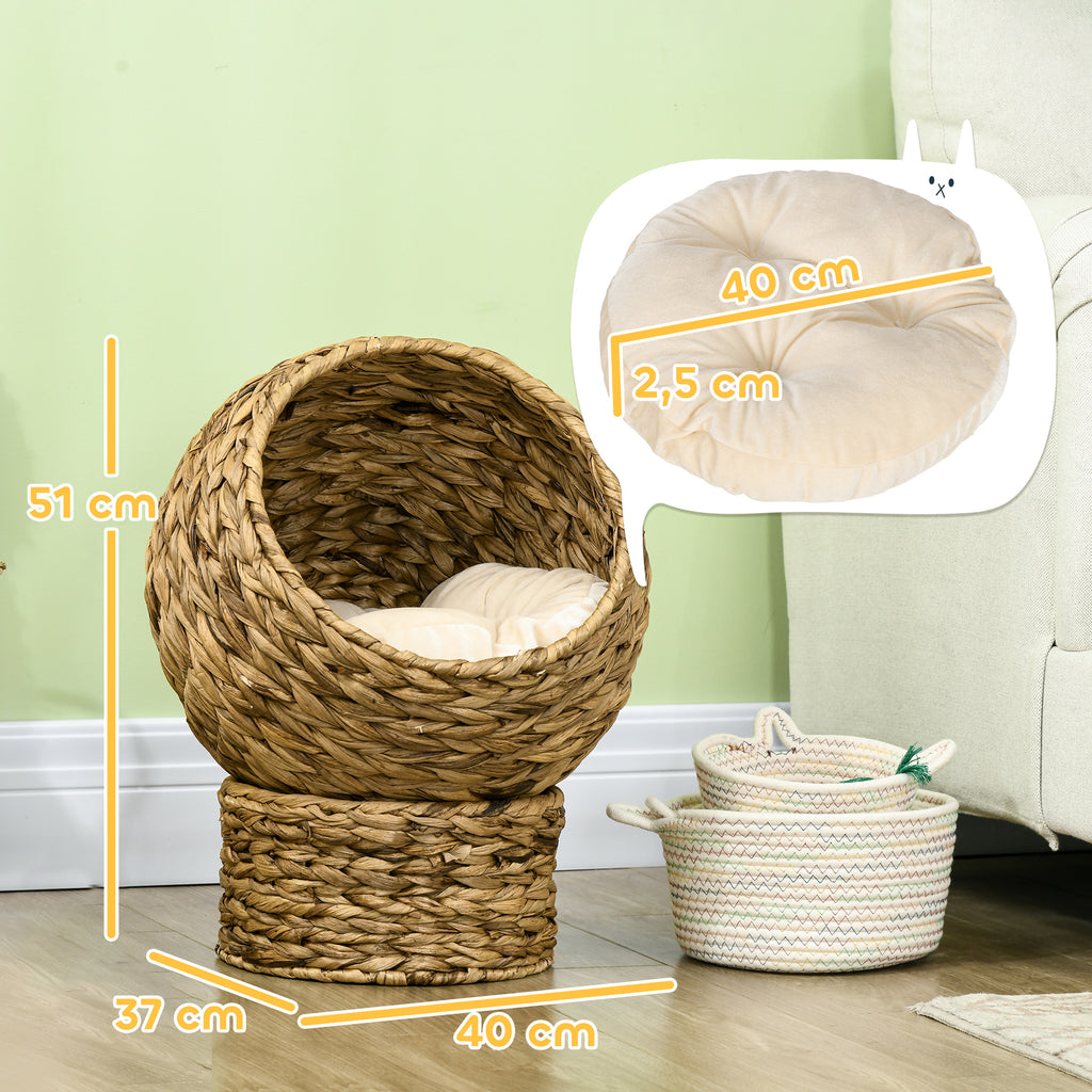 Panier grotte pour chat en feuilles de bananier, 51 cm – couchage pour chat | Rundavo