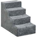 Escalier 4 marches en flanelle pour chien et chat – escalier pour chien | Rundavo