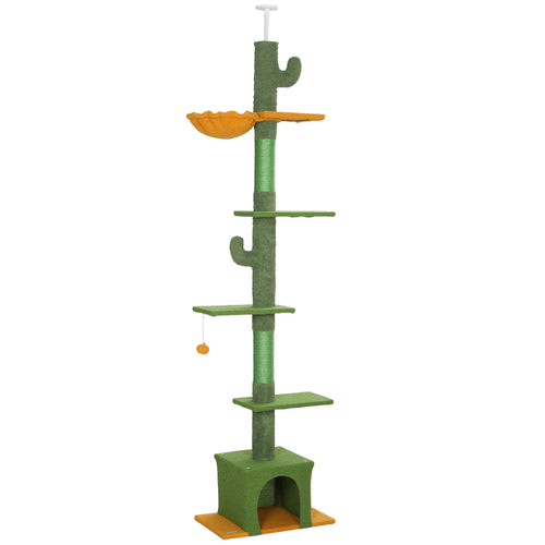 Arbre à chat 230-275 cm, 6 niveaux, niche et hamac – arbre à chat | Rundavo