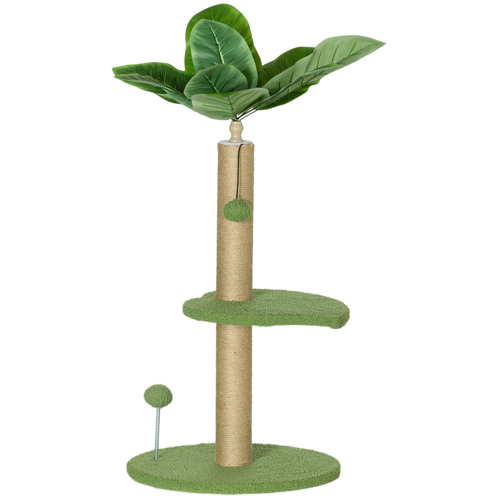 Arbre à chat 83 cm feuilles et griffoir en jute – griffoir pour chat | Rundavo