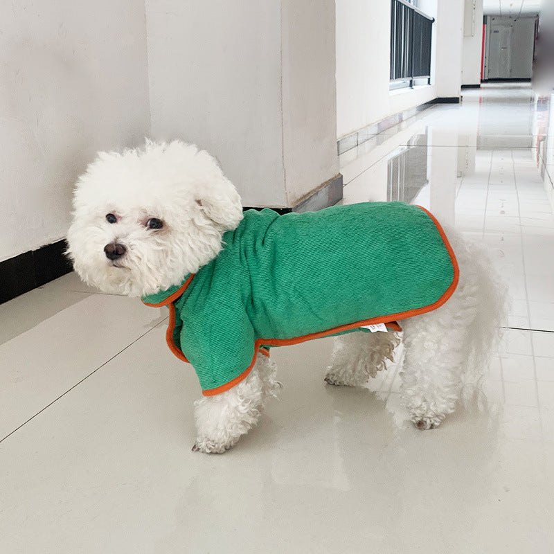 Peignoir séchant chien microfibre — accessoire de toilettage | Rundavo