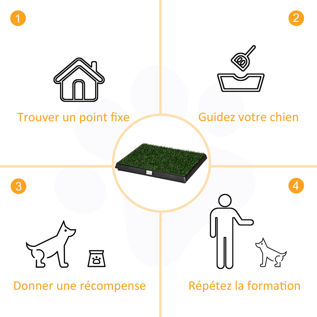 Toilette pour chien gazon synthétique avec tiroir, 63 x 51 cm – toilette pour chien | Rundavo