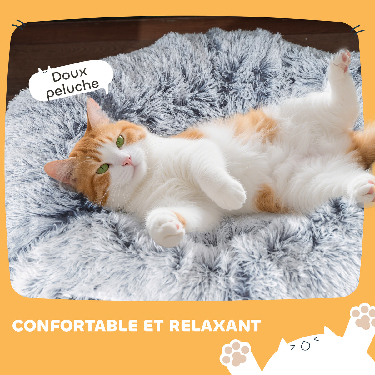 Tunnel chat pliable avec lit donut, 90 x 80 cm – jouet pour chat | Rundavo