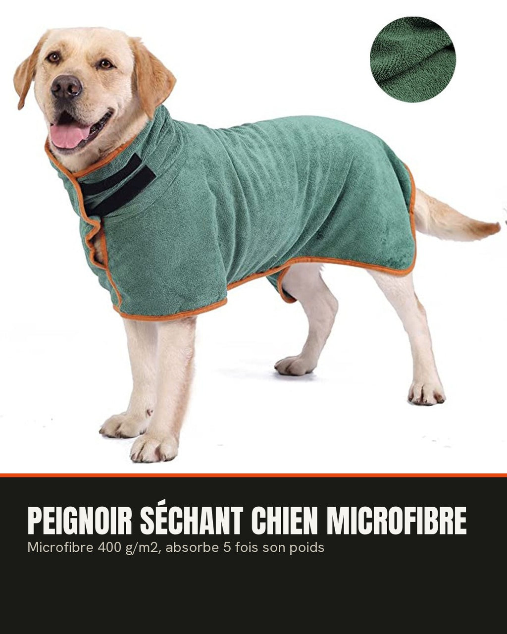 Peignoir séchant chien microfibre