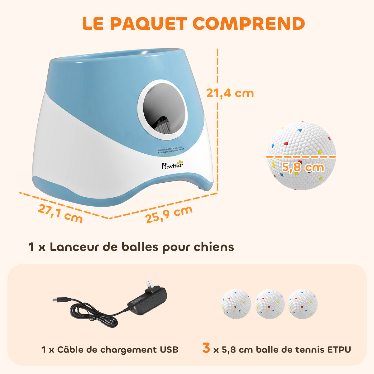 Lanceur de balles automatique pour chien, 3 balles – jouet pour chien | Rundavo