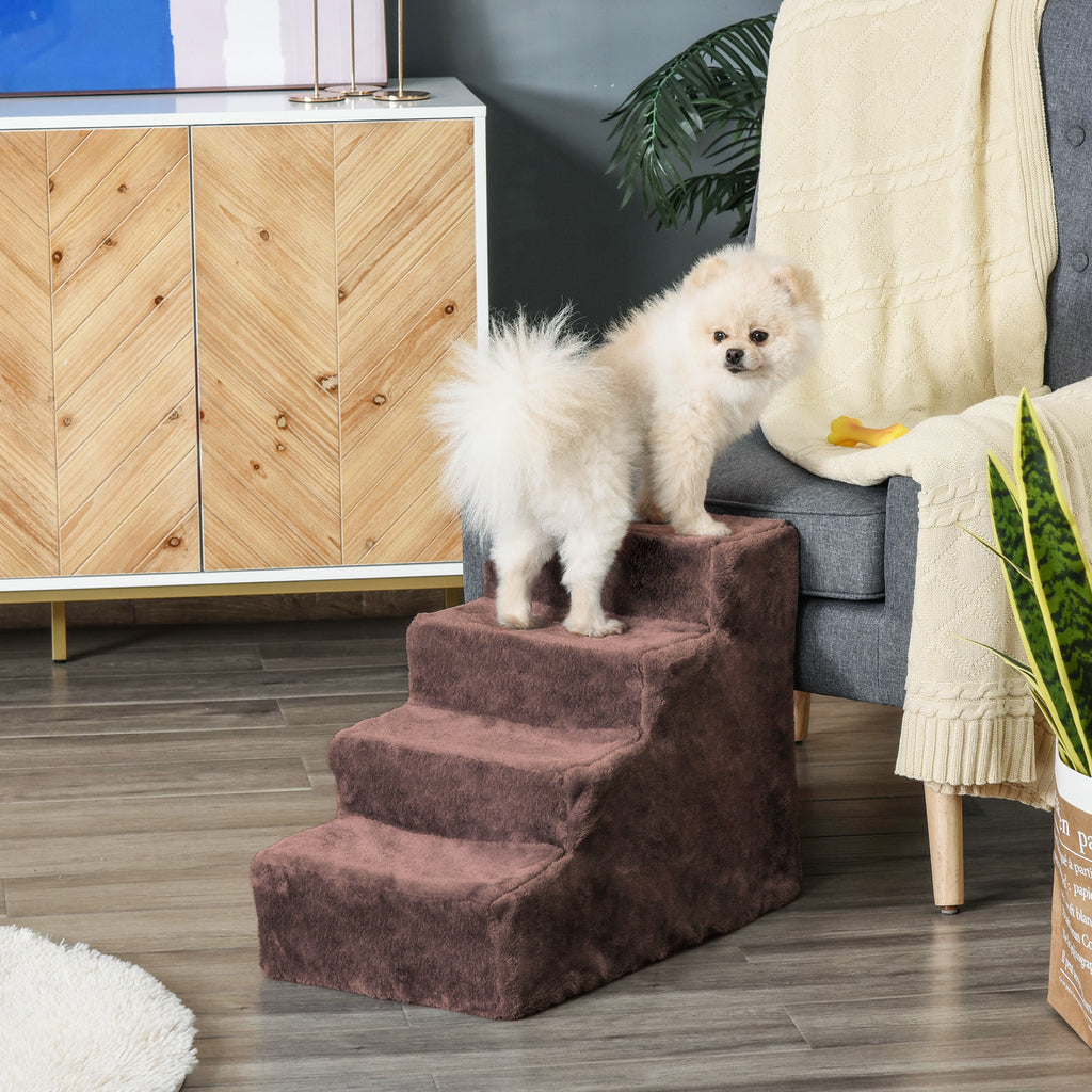Escalier 4 marches en flanelle pour chien et chat – escalier pour chien | Rundavo