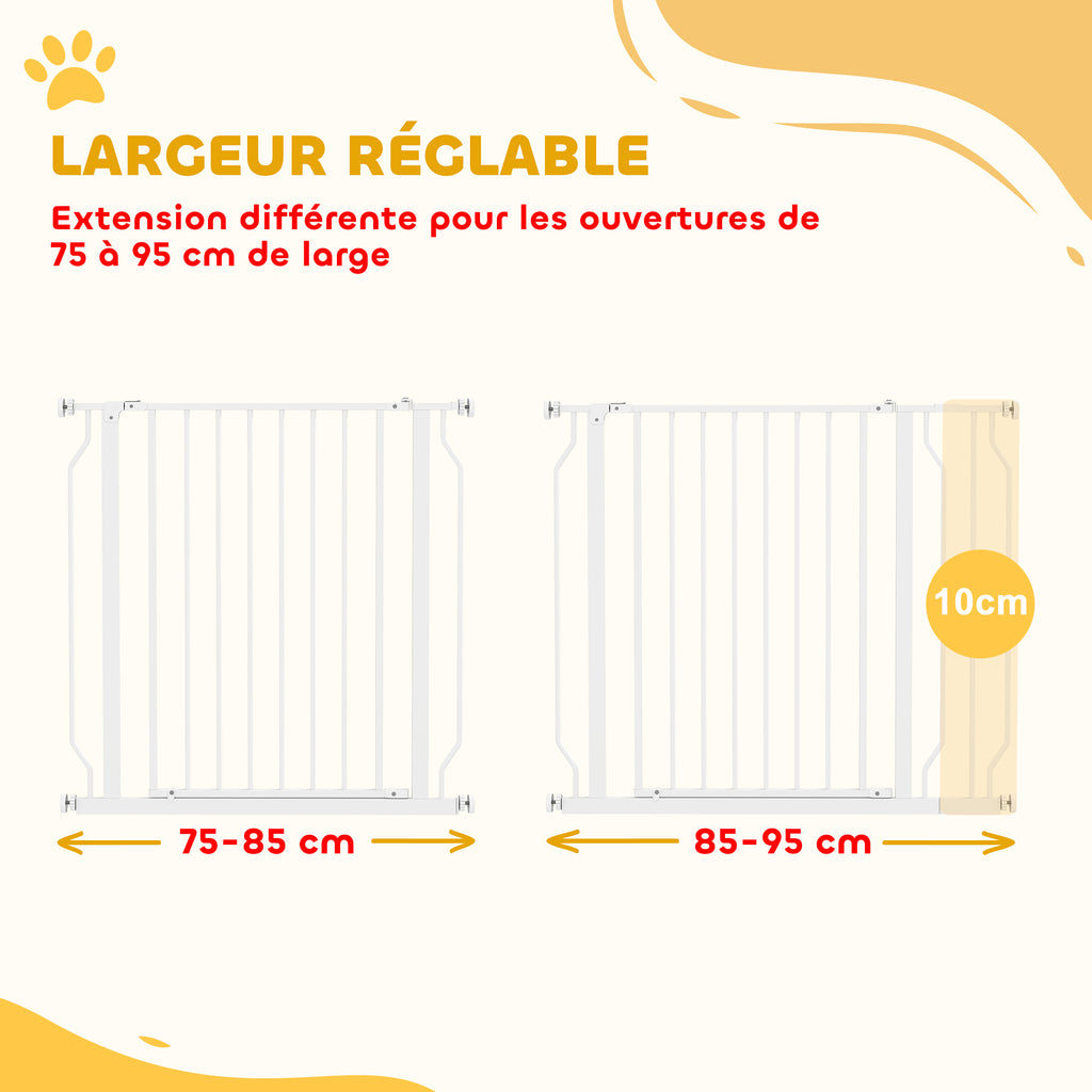 Barrière de sécurité chien à pression, 75-95 cm – barrière pour chien | Rundavo