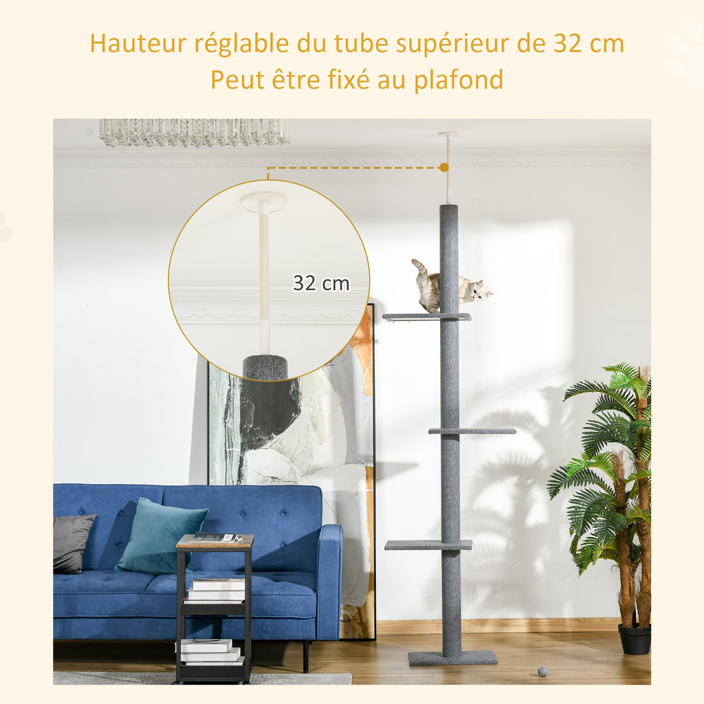 Arbre à chat sol-plafond 228-260 cm, 4 niveaux – arbre à chat | Rundavo