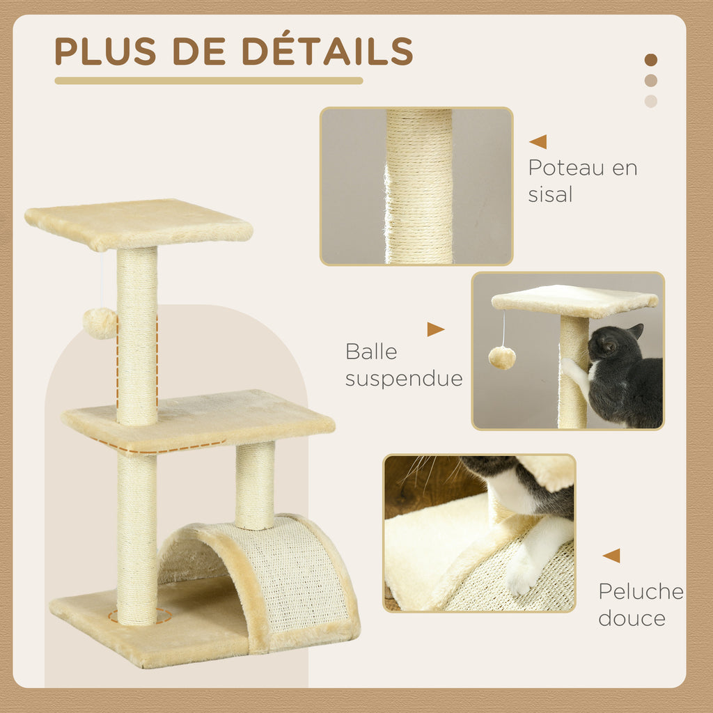 Arbre à chat 72 cm avec griffoir et balle – griffoir pour chat | Rundavo